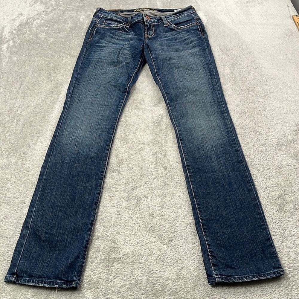 American Eagle Outfitters Women's Straight Leg Jeans - Dark Blue Wash
